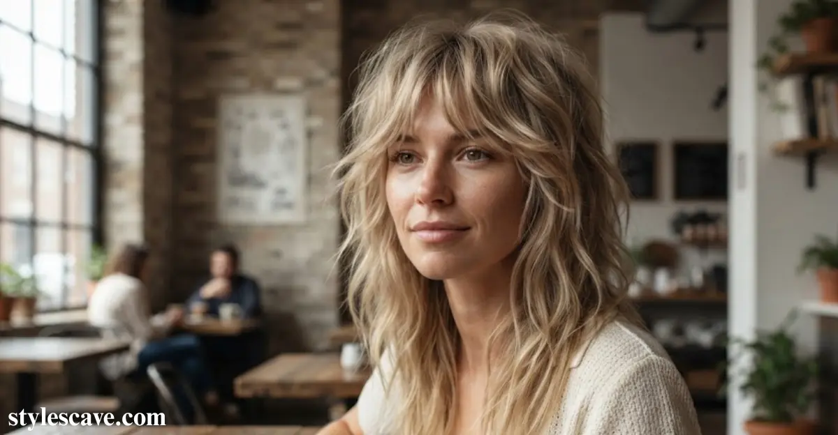 Champagne Blonde Shaggy Wolf Cut