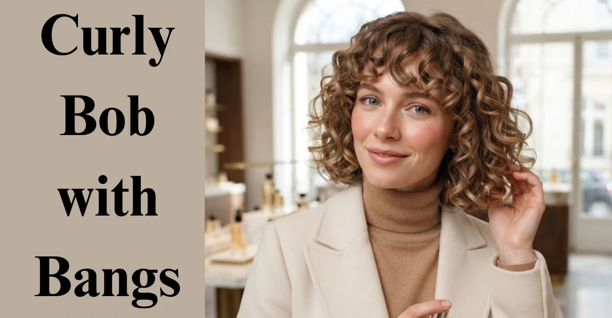 Curly Bob with Bangs