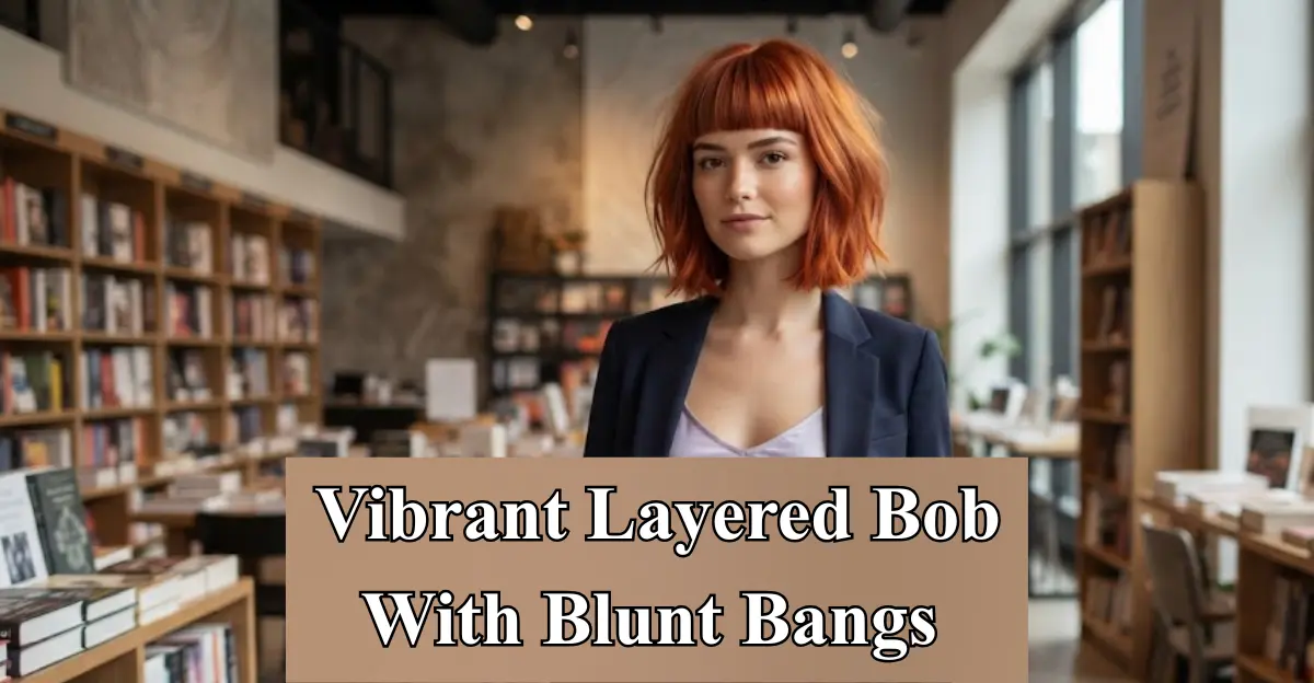 Vibrant Layered Bob With Blunt Bangs