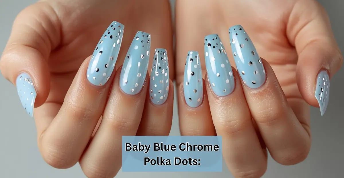 Baby Blue Chrome Polka Dots