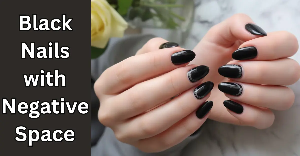 Black Nails with Negative Space