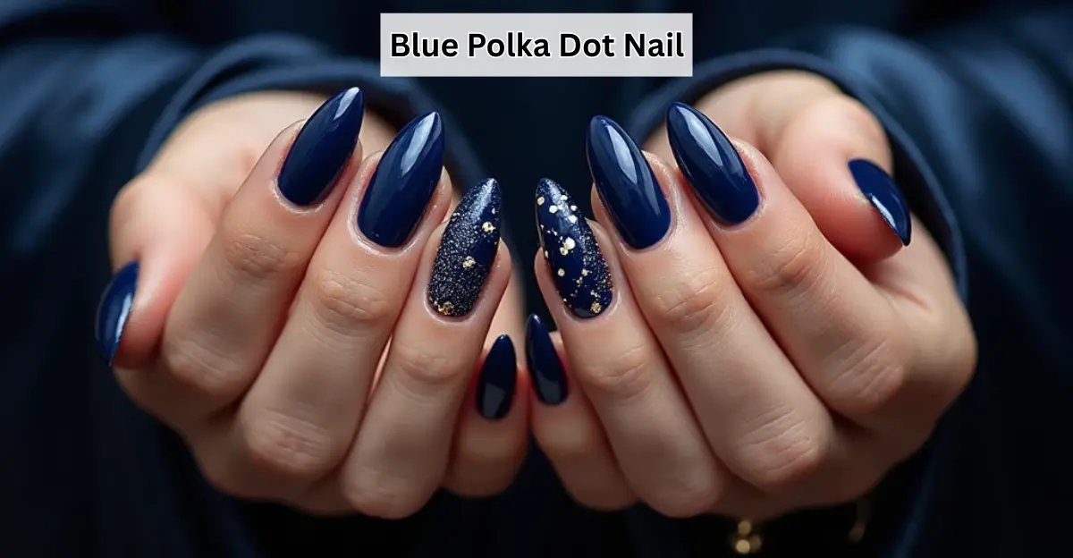 Blue Polka Dot Nails