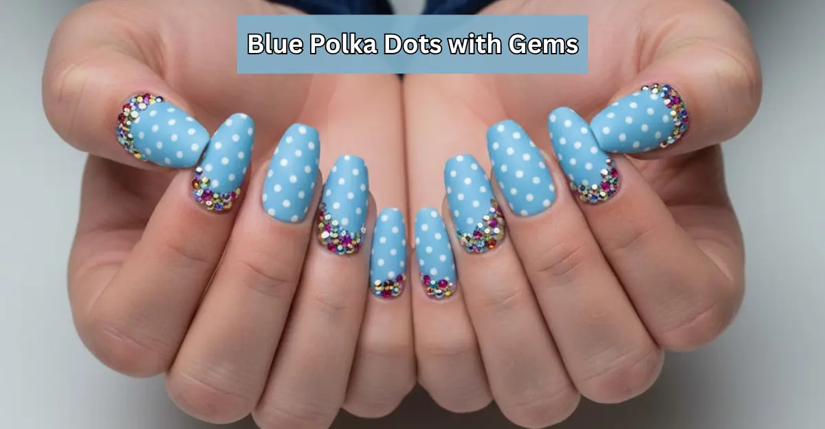 Blue Polka Dots with Gems