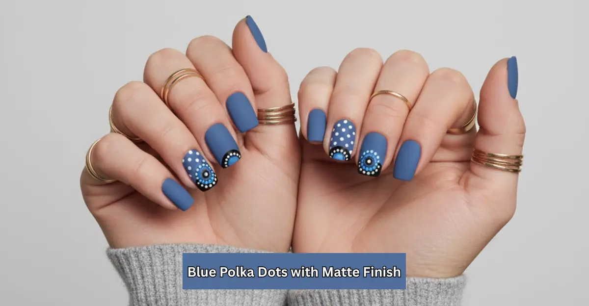 Blue Polka Dots with Matte Finish