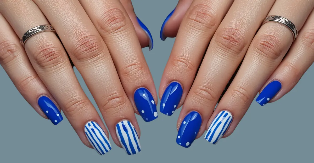 Blue Polka Dots with Stripes