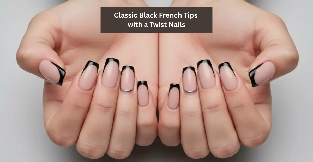 Classic Black French Tips with a Twist