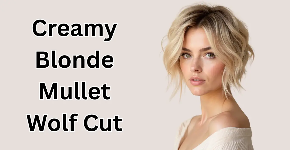 Creamy Blonde Mullet Wolf Cut