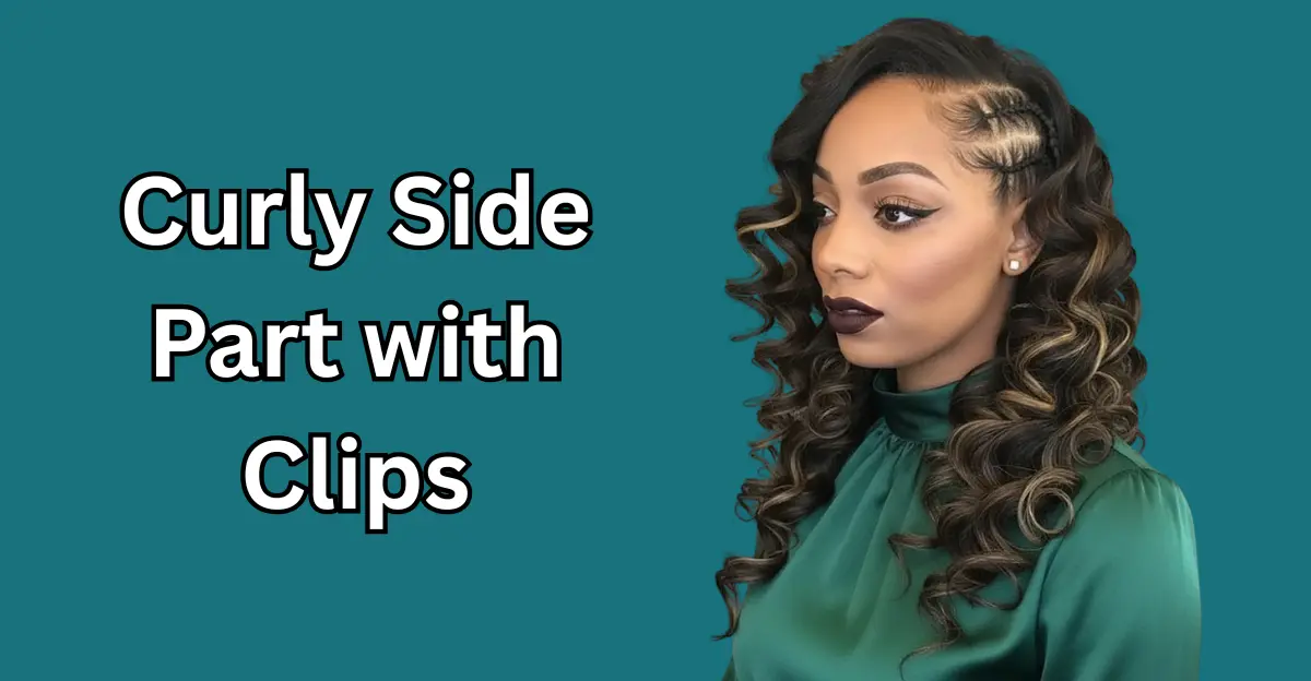Curly Side Part with Clips