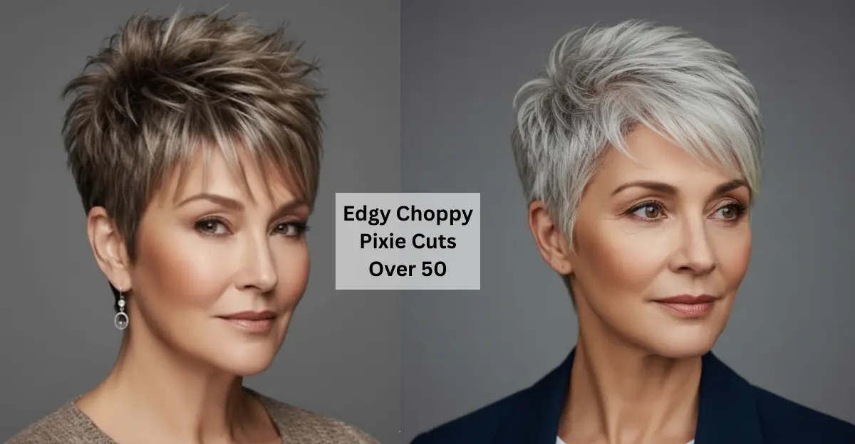 Edgy Choppy Pixie Cuts Over 50