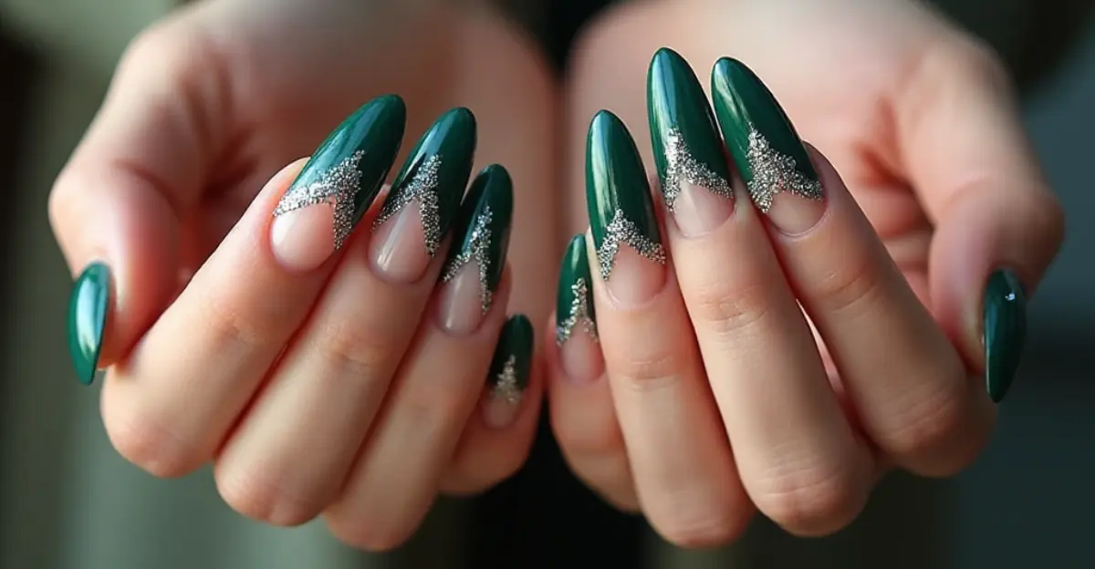 Emerald Green Christmas Nail