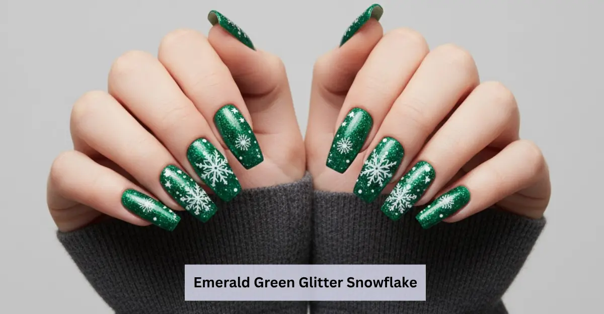 Emerald Green Glitter Snowflake