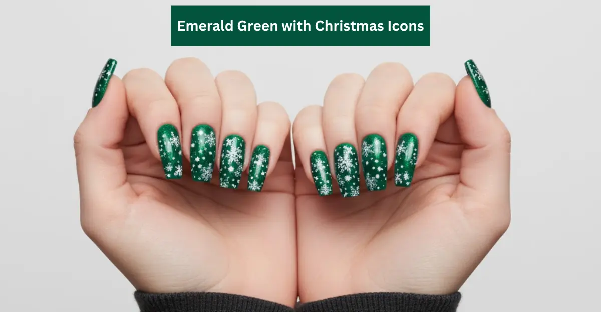 Emerald Green with Christmas Icons