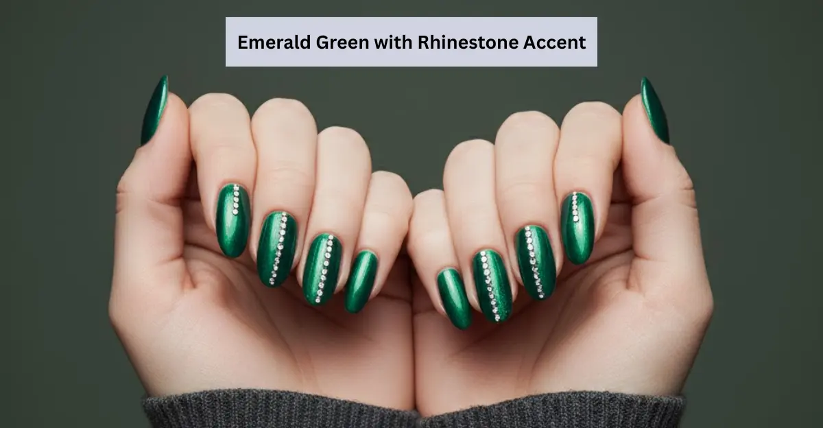 Emerald Green with Rhinestone Accent