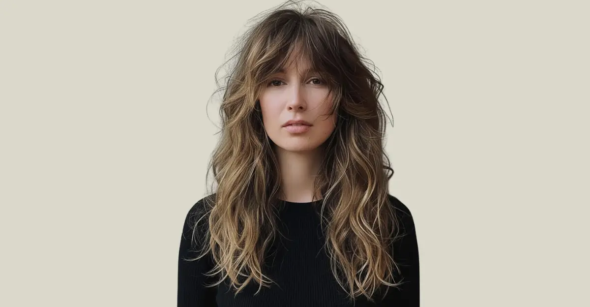 Messy Wolf Cut with Arched Bangs