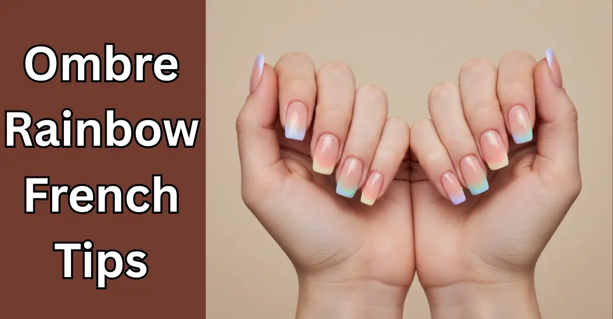 Ombre Rainbow French Tips Nails
