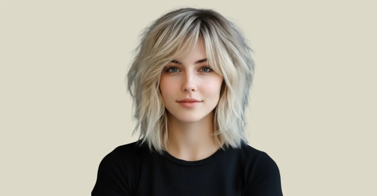 Pearl Blonde Textured Wolf Cut