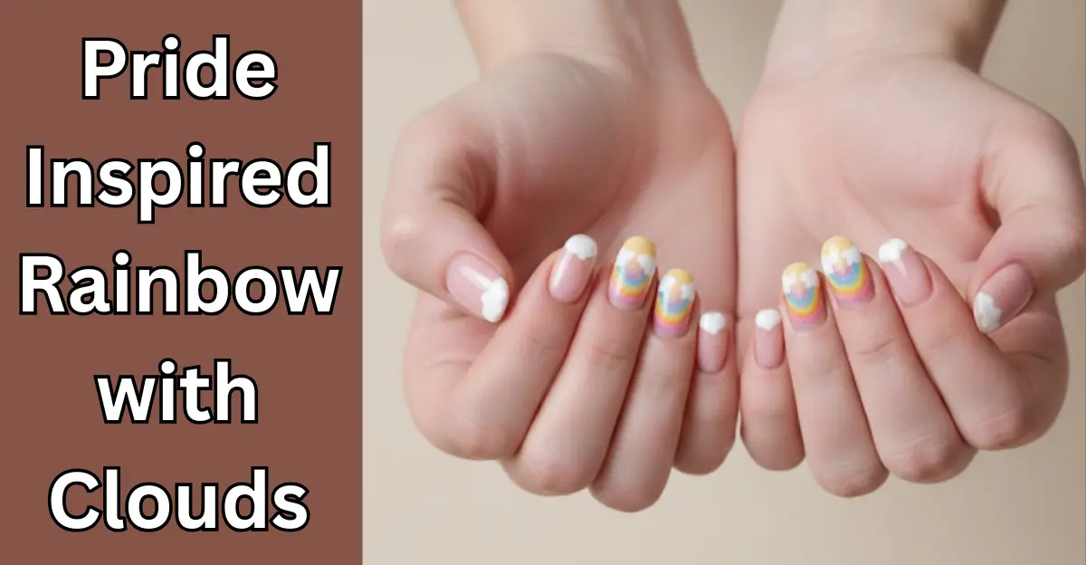 Pride Inspired Rainbow with Clouds Nails