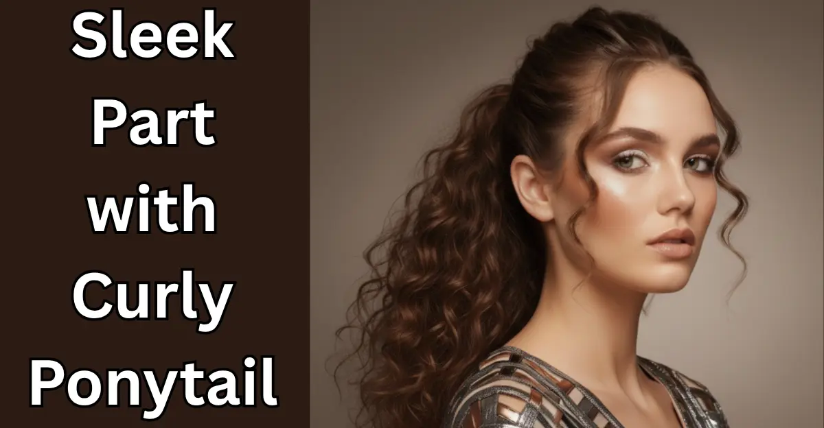 Sleek Part with Curly Ponytail
