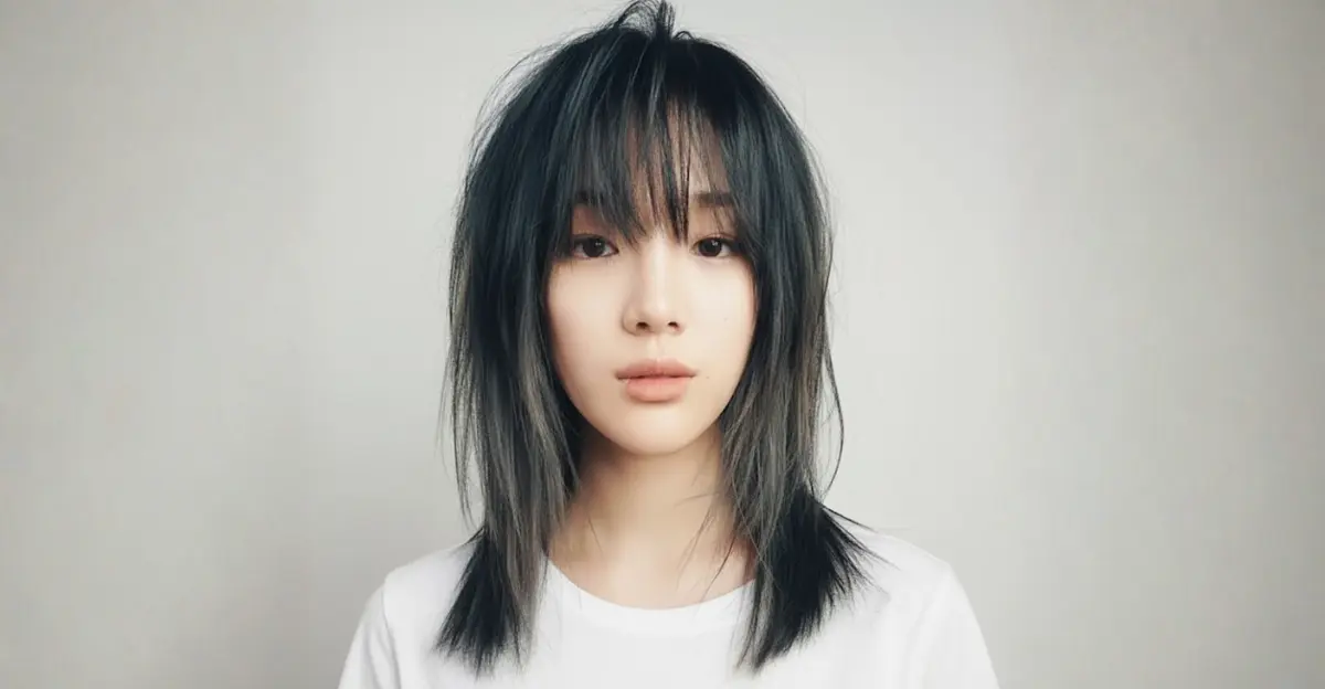 Sleek Wolf Cut with Straight Bangs