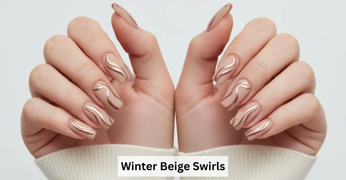 Winter Beige Swirls: