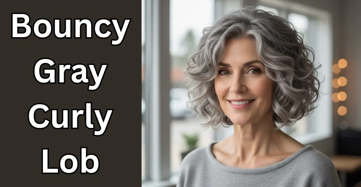 Bouncy Gray Curly Lob