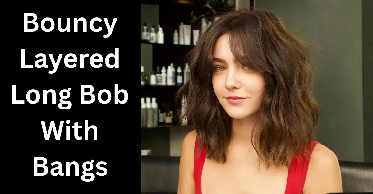 Bouncy Layered Long Bob With Bangs