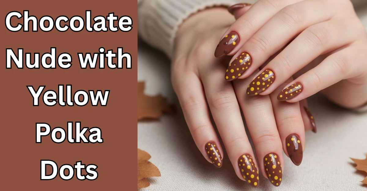 Chocolate Nude with Yellow Polka Dots