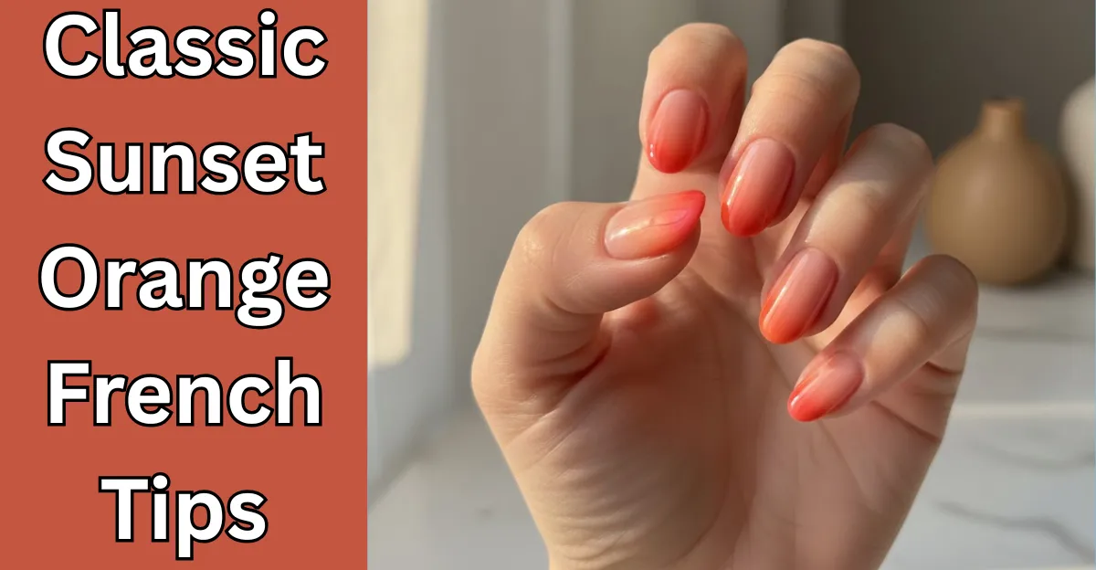Classic Sunset Orange French Tips