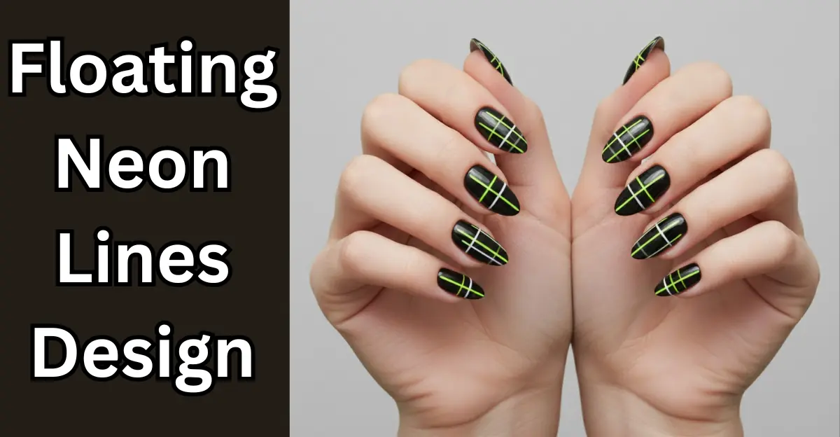 Floating Neon Lines Design (Neon Summer Nails)