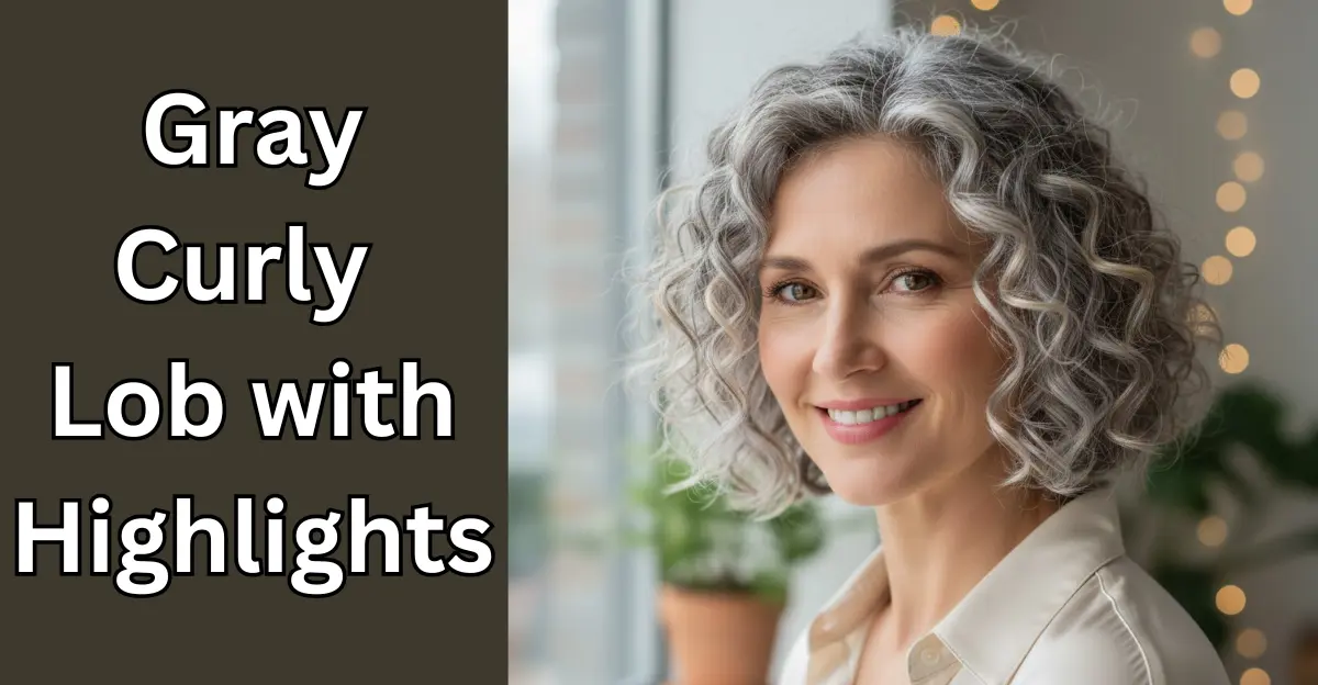 Gray Curly Lob with Highlights