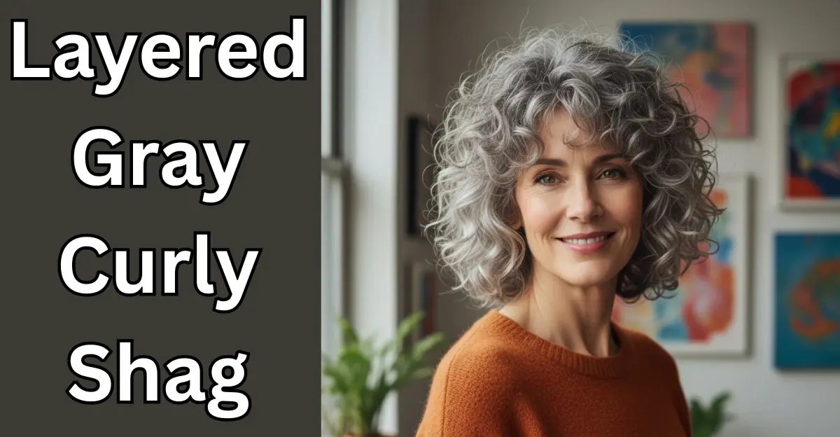 Layered Gray Curly Shag