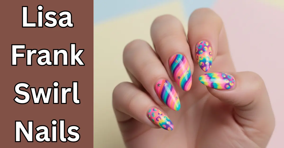 Lisa Frank Swirl Nails