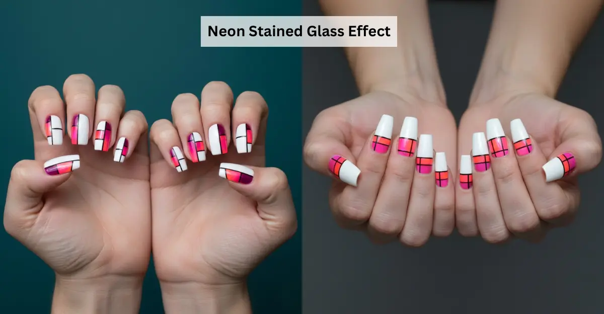 Neon Stained Glass Effect (Neon Summer Nails)