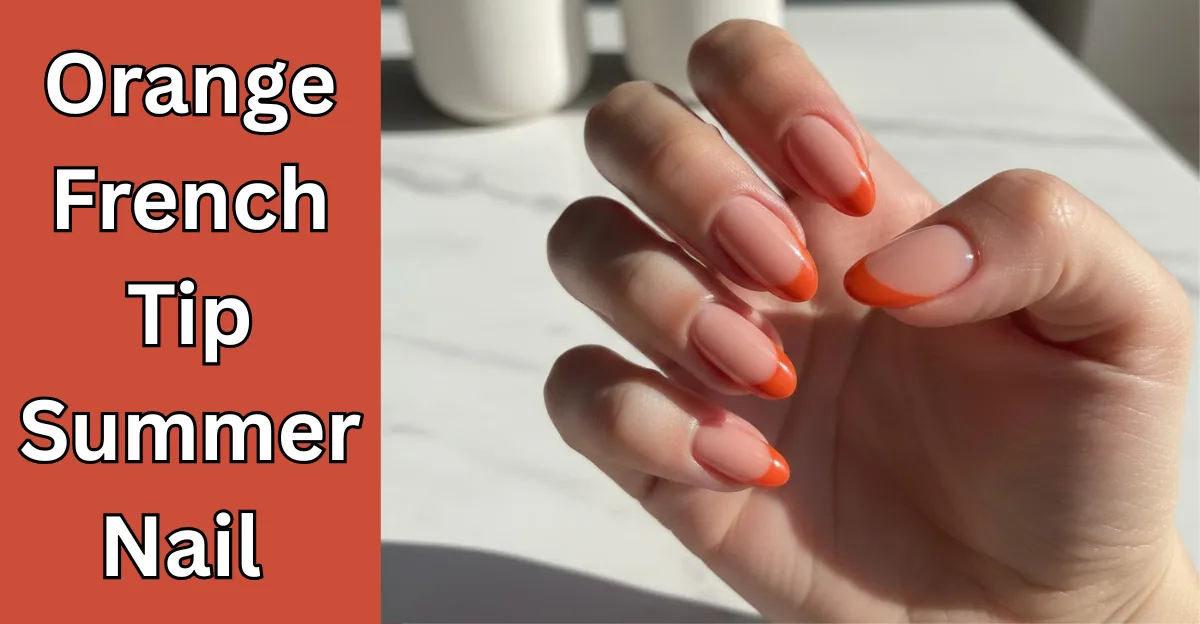 Orange French Tip Summer Nail