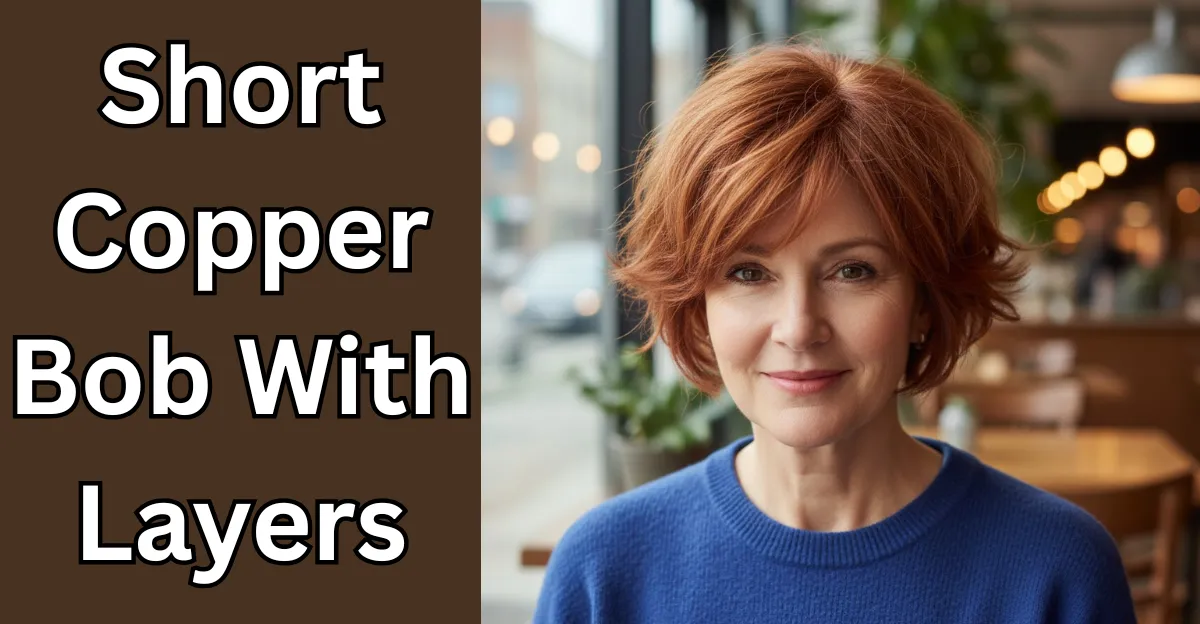 Short Copper Bob With Layers