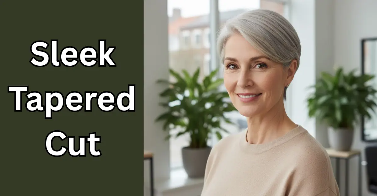 Sleek Tapered Cut (Short Hairstyles for Grey Hair Over 50)
