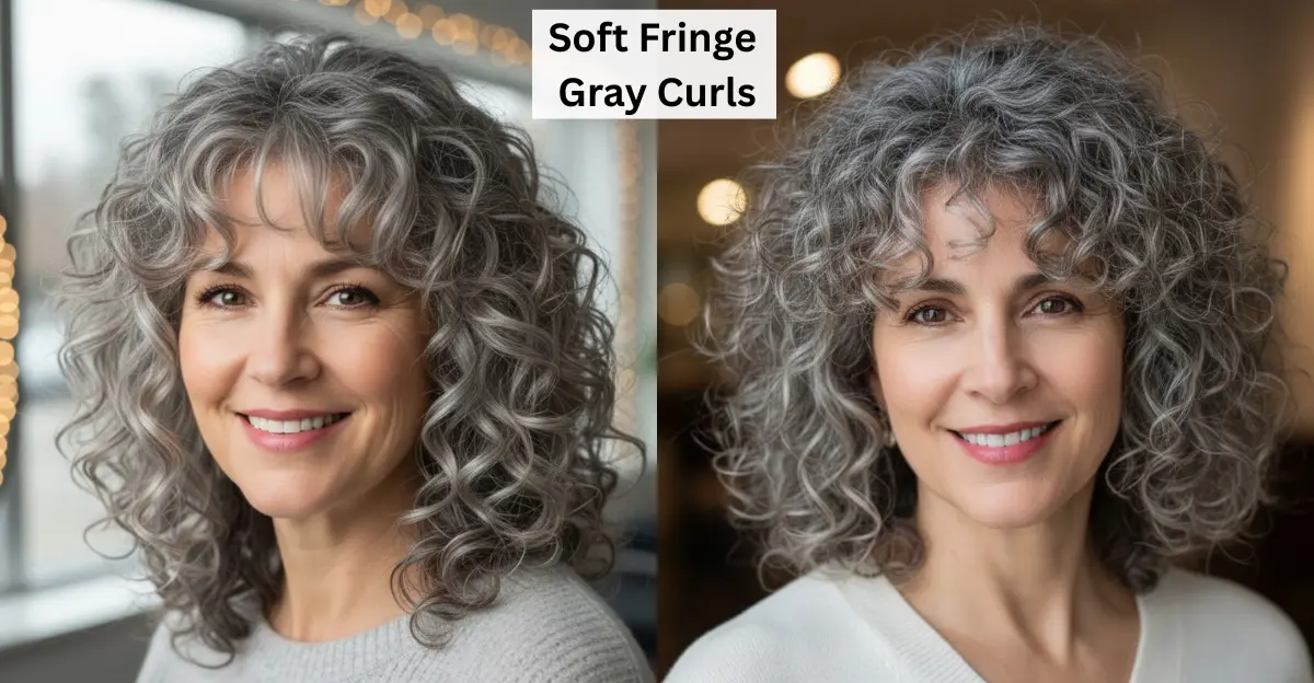 Soft Fringe Gray Curls