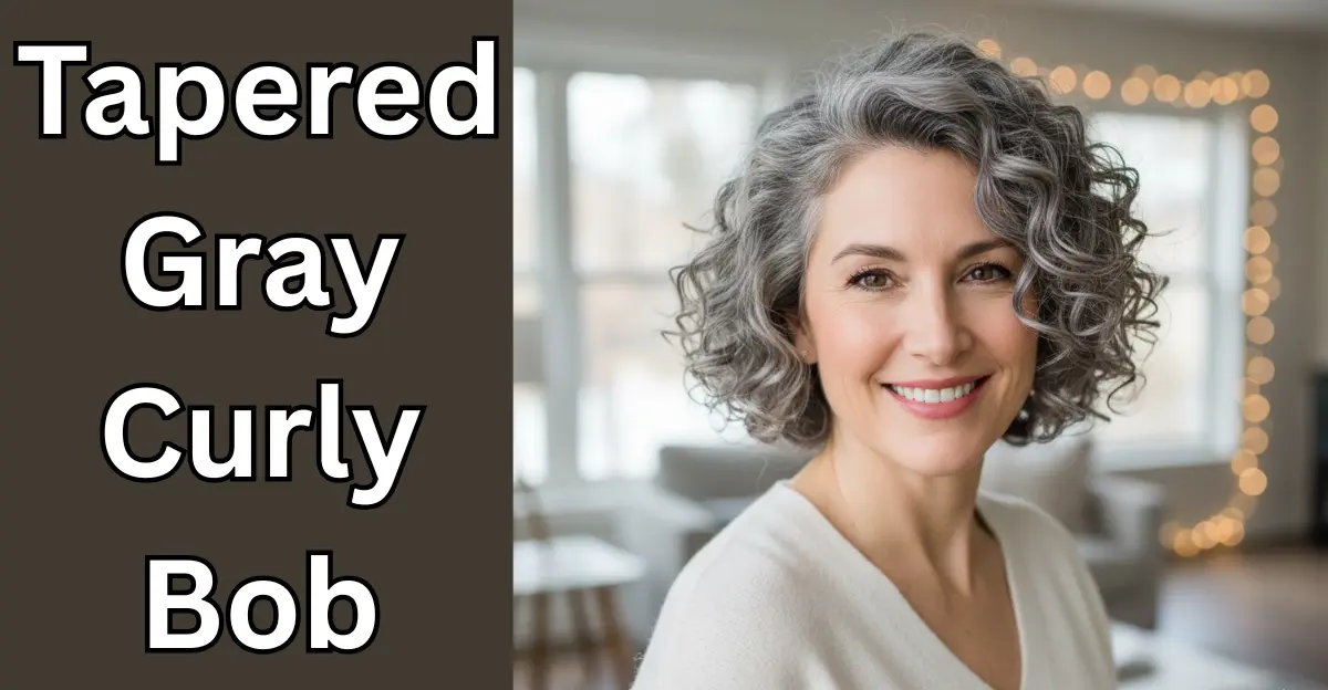 Tapered Gray Curly Bob