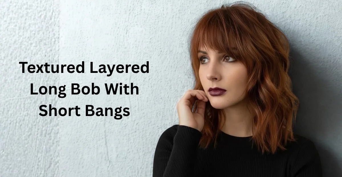 Textured Layered Long Bob With Short Bangs