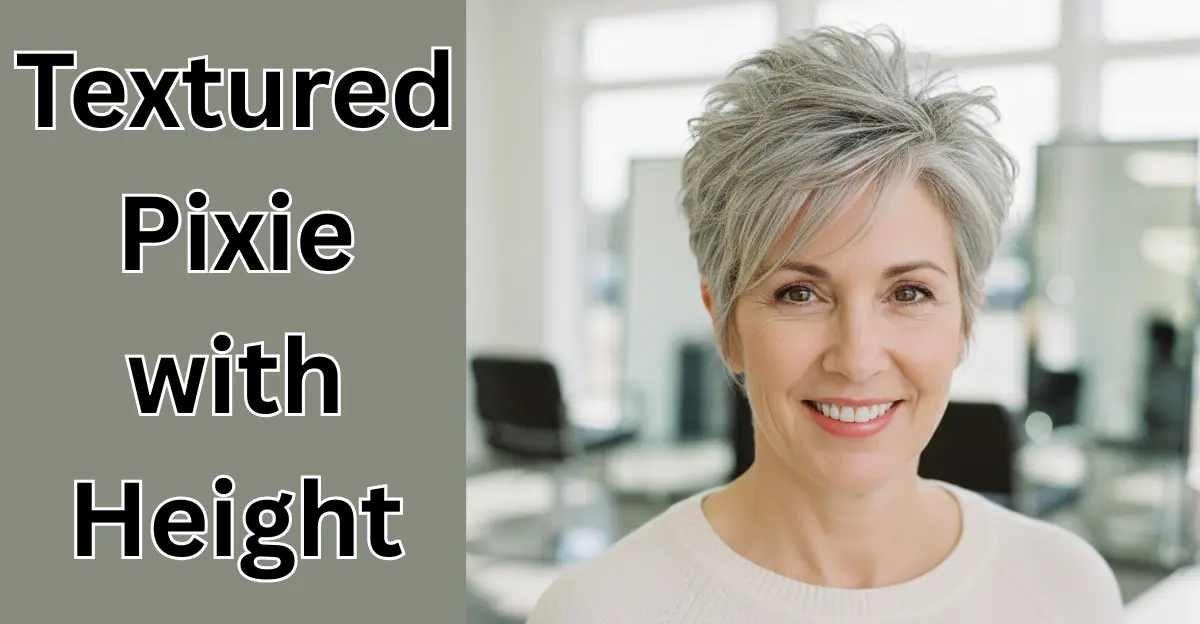 Textured Pixie with Height (Short Hairstyles for Grey Hair Over 50)