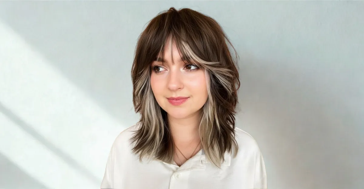 Two-Tone Medium Layered Waves With Bangs