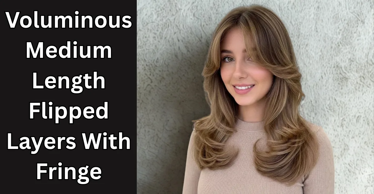 Voluminous Medium-Length Flipped Layers With Fringe