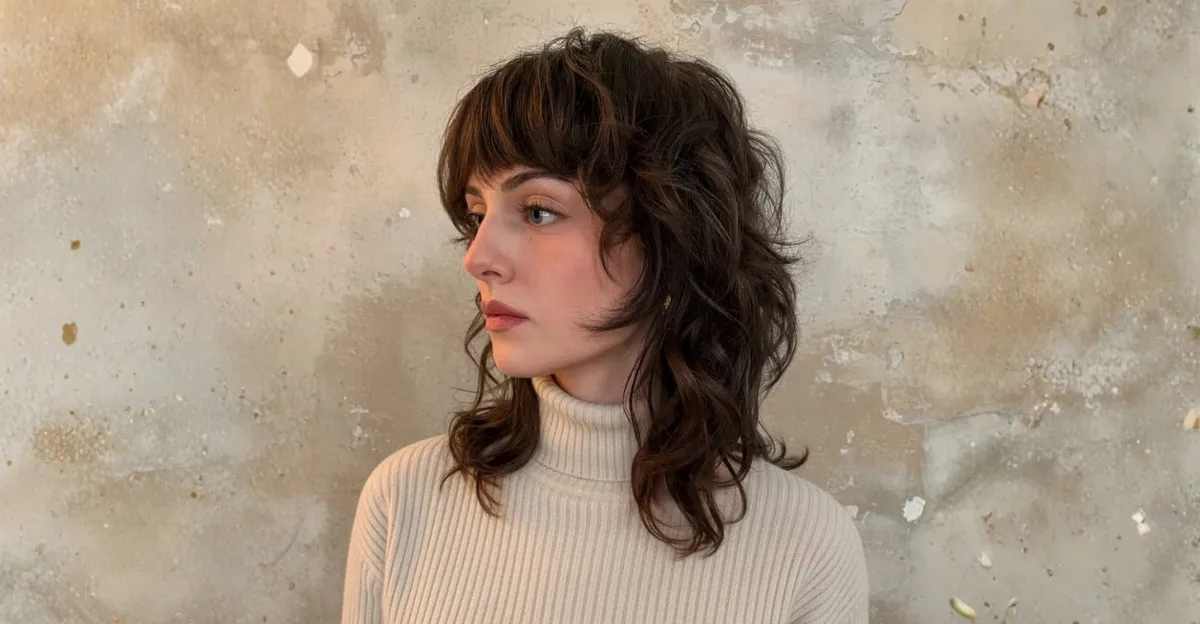 Wavy Medium Shag With Piecey Bangs