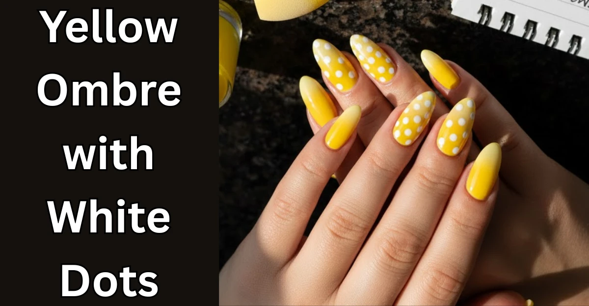Yellow Ombre with White Dots