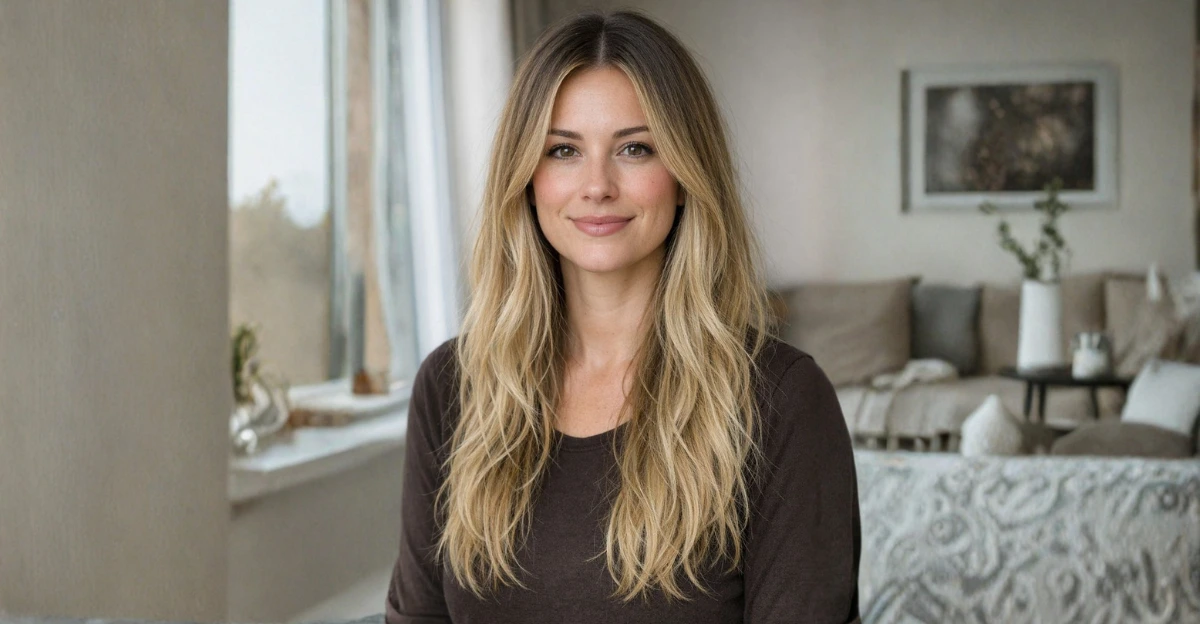 Woman with relaxed beach blonde hair and natural waves