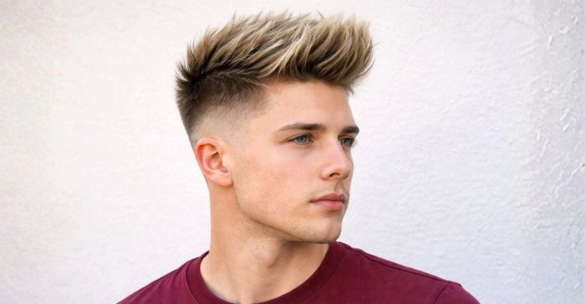 Blonde Faux Hawk with High Fade