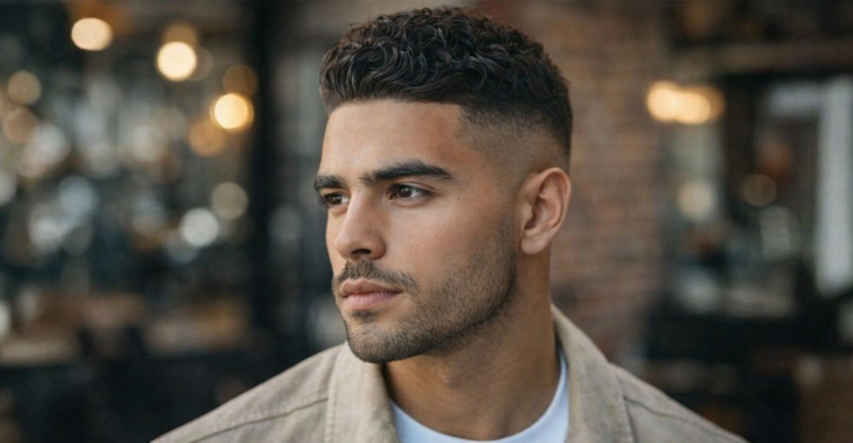 Brushed Back Wavy Crew Cut