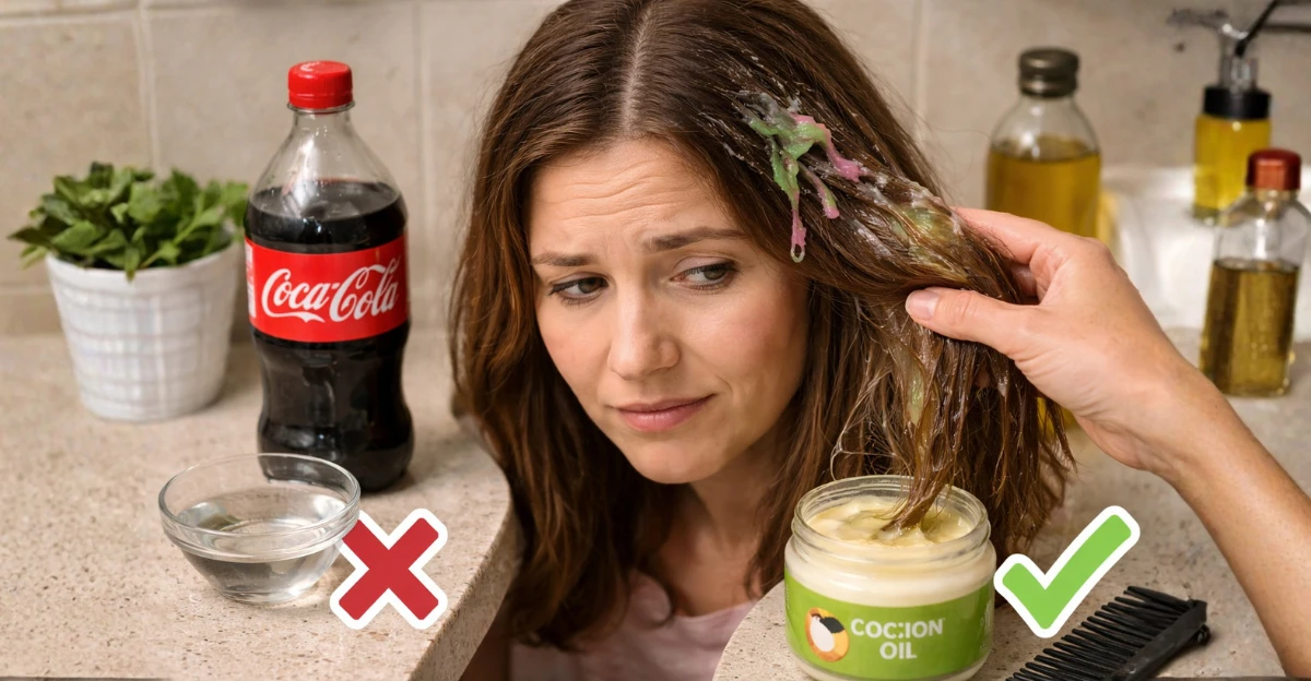 Can you use Coke or vinegar to remove slime from hair?