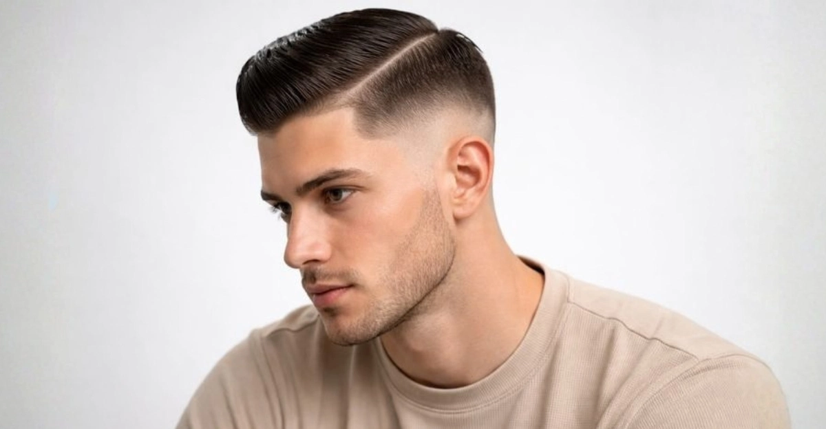 Cool Comb Over with Mid Fade