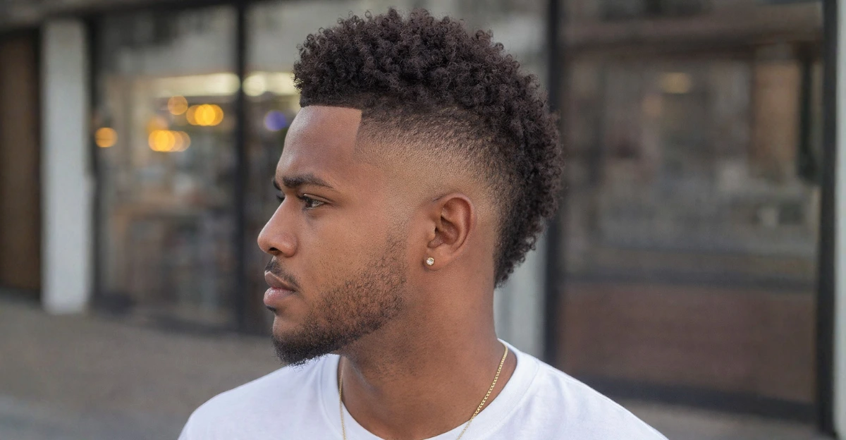 Curly Mohawk Burst Fade